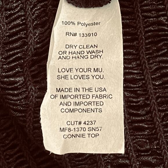 Show Me Your Mumu Connie Top Long Sleeve Cropped Black Women's Size Small NWOT - Picture 8 of 9